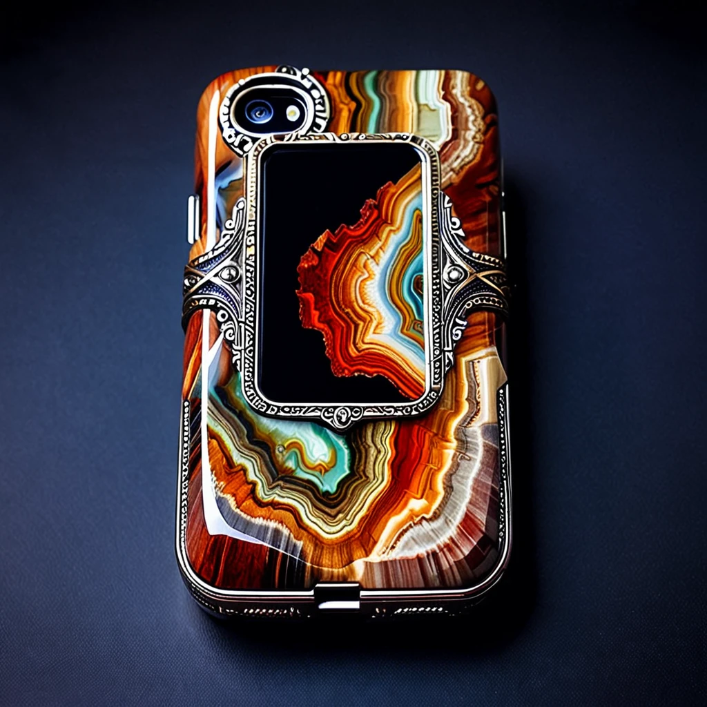 Petrified Wood, a cellphone in a fancy case