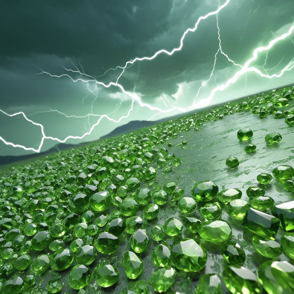 Thunderstorm Skies, made out of hud_per1d0t_wrld, green gem, glittering, <lora:peridot:0.7>