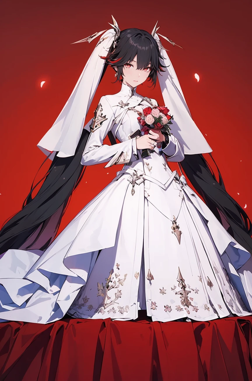 (masterpiece, best quality,masterpiece,illustration),
very long hair,red background,
<lora:Lucia Oath01:0.8>,Lucia Oath,twintails,multicolored hair,wedding dress,wedding veil,