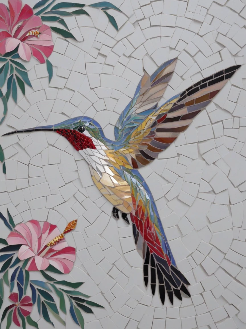 <lora:mosaicXL:1> mosaic, traditional media, hummingbird,