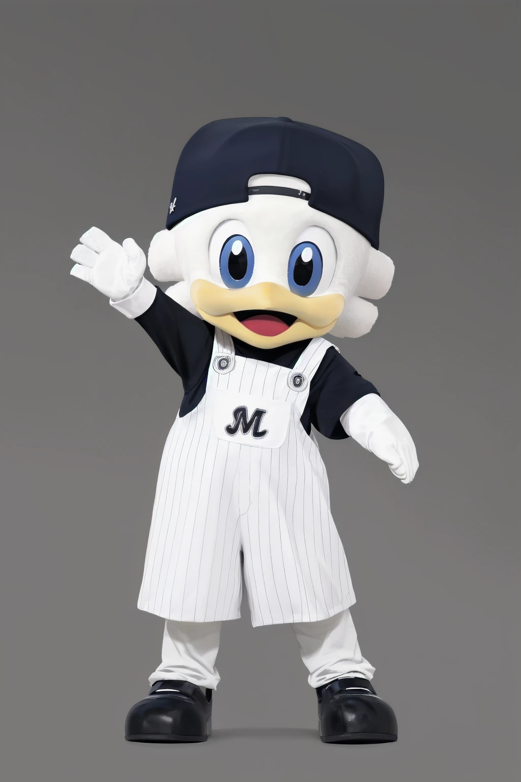 masterpiece, best quality, very aesthetic, absurdres,
zu-chan, baseball cap, mascot, male focus, 1boy, blue eyes, open mouth, sportswear, simple background, backwards hat, full body, overalls
 <lora:Chiba_LOTTE_ZU-CHAN_SD15_V1:0.6>