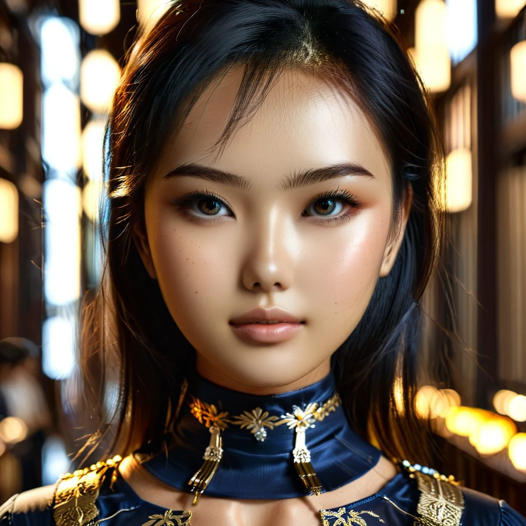 Tsuru Mizuki (extremely intricate:1.3), (realistic), beautiful korean girl face close up, portrait, , sharp focus, dramatic, award winning, cinematic lighting, octane render unreal engine, Tsuru Mizuki an korean girl, 20yr old, sleek cheekbone, dark black skin, big lips, smiling. Tsuru Mizuki is a beautiful Instagram model. black eyes, long hair, UHD, 8K, ultra detailed, a cinematic photograph of HDR photo of Closeup photo of a beautiful woman,