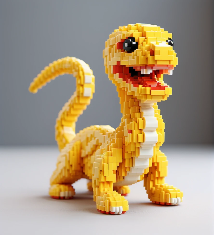 Lego pixel art,toy,3d model,detailed,playful,creativity,fine craftsmanship,childhood,hobby,indoor,studio lighting,<lora:å¾®ååç´ -000009:0.6>,snake,