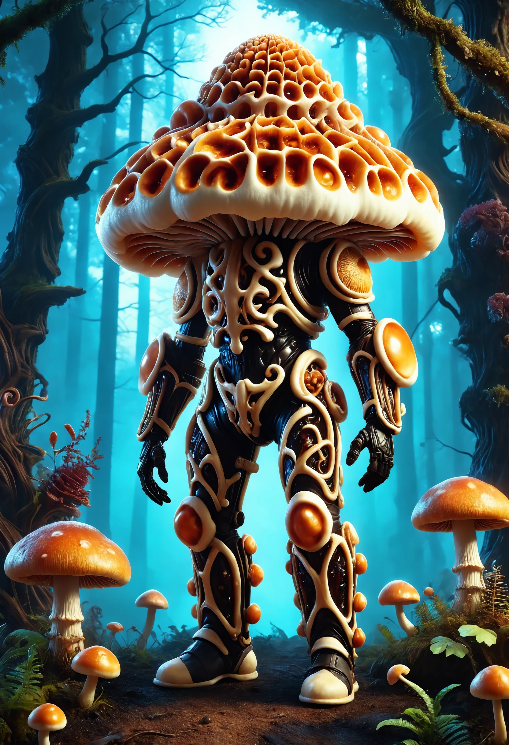 dark and dramatic molecular gastronomy, vibrant baroque neoncore magical tevphaestus francid mushroom with pitch black exoskeleton mycelium armor, acidwave, aesthetic epic, trending on artstation, intricate artwork by Tooth Wu and Greg Rutkowski, octane render, cinematic, hyperrealism, magical forest at night
<lora:dvr-wffl:1>