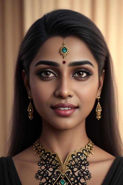 (extremely intricate:1.3), (realistic), beautiful Indian girl
face close up, portrait, , sharp focus, dramatic, award winning, cinematic lighting, octane render  unreal engine,
Inayat Neha an Indian girl, 20yr old, sleek cheekbone, dark black skin, big lips, smiling. Inayat Neha is a beautiful Instagram model. black eyes, 
long hair, bindi dot in forehead, 
UHD, 8K, ultra detailed, a cinematic photograph of HDR photo of Closeup photo of a beautiful woman,