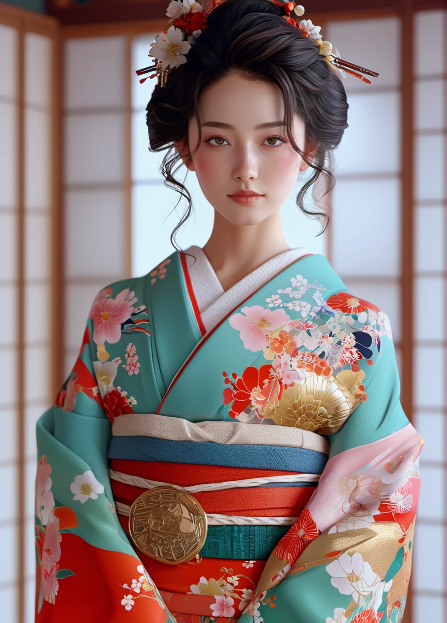 1girl,kimono,cowboy_shot,
unity 8k wallpaper,ultra detailed,aesthetic,masterpiece,best quality,photorealistic,dynamic angle,vivid colours,professional,4k,highly detailed,skin detail realistic,ultra realistic,,<lora:Kimono:0.8>