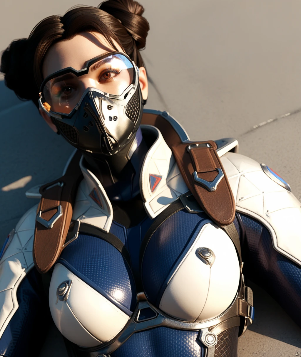 score_9, score_8_up, score_7_up, score_6_up, 8unnee, 1girl, solo, brown hair, double bun, distinguished eyelashes, bodysuit, white shoulder pads, science fiction, tactical facemask, safety glasses, reflection, laying on back, from above, close up, portrait, look at viewer, hetero, penis, missionary, uncensored, male pov, vaginal penetration, pussy juice, torn clothing, skintight, source_anime, rating_explicit, <lora:Bunny_TFD-000060:0.55>