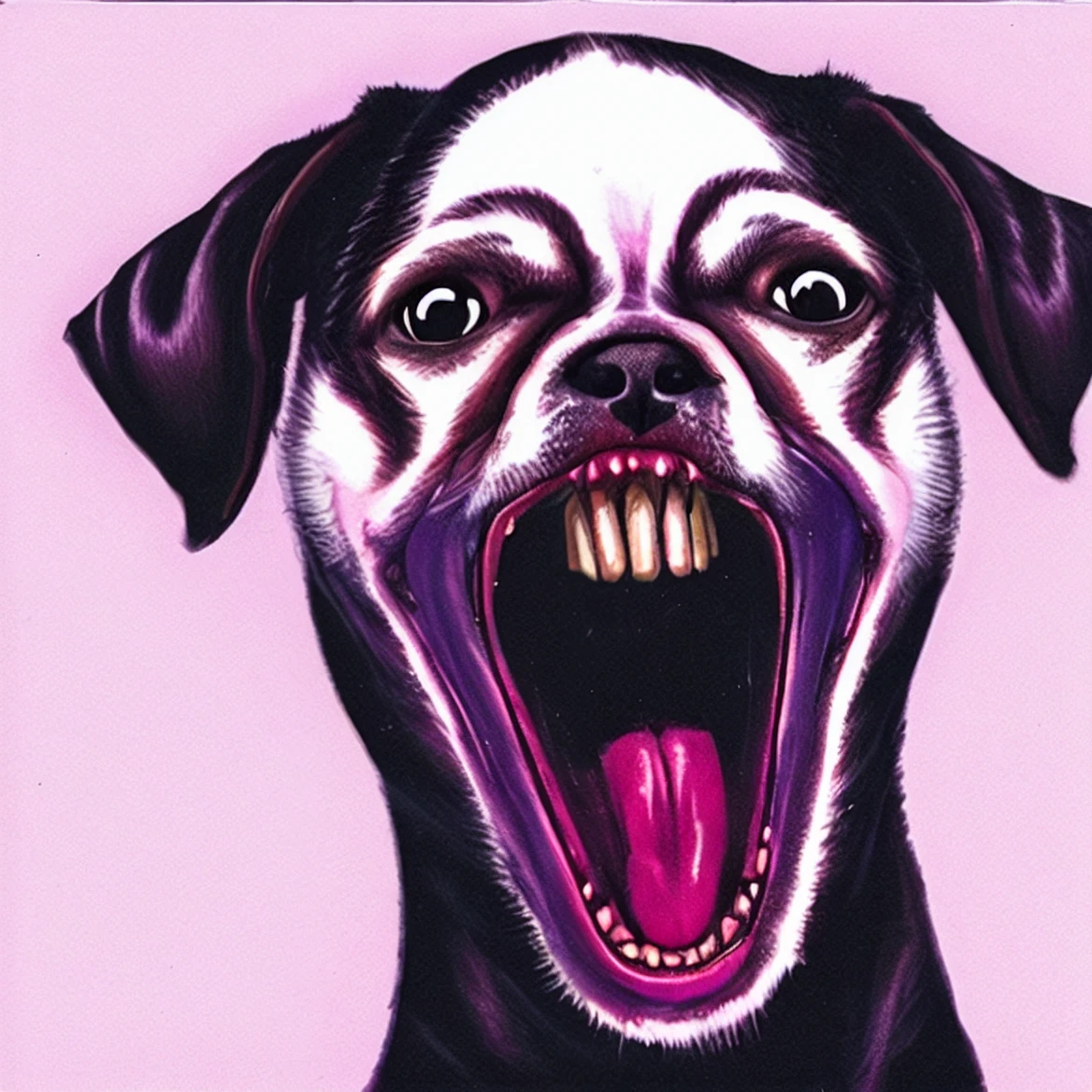 Doberman Pinscher, male, Red Eyes, anthropology,open mouth, Sticking out tongue, large amounts of saliva, (Mouth Shot), prey perspective, Empty, Soft shadows, (Exquisite eyes:1.2, Drooping eyelids), 1Tail, Tail:1, From woolrool, crayon \(artist\), Buta 99, background, beautiful eyes,In the basement,sfw