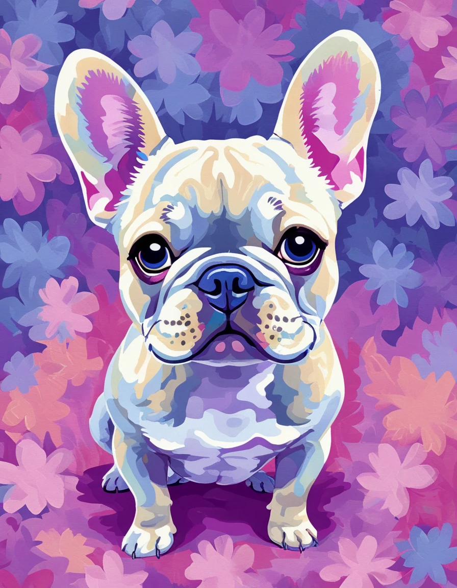 french bulldog cute <lora:novuschroma50 style:.6> novuschroma50 style