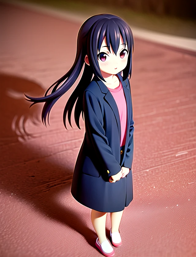 Azusa Nakano, solo, standing, outside, 1girl  <lora:Azusa-Nakano:1>