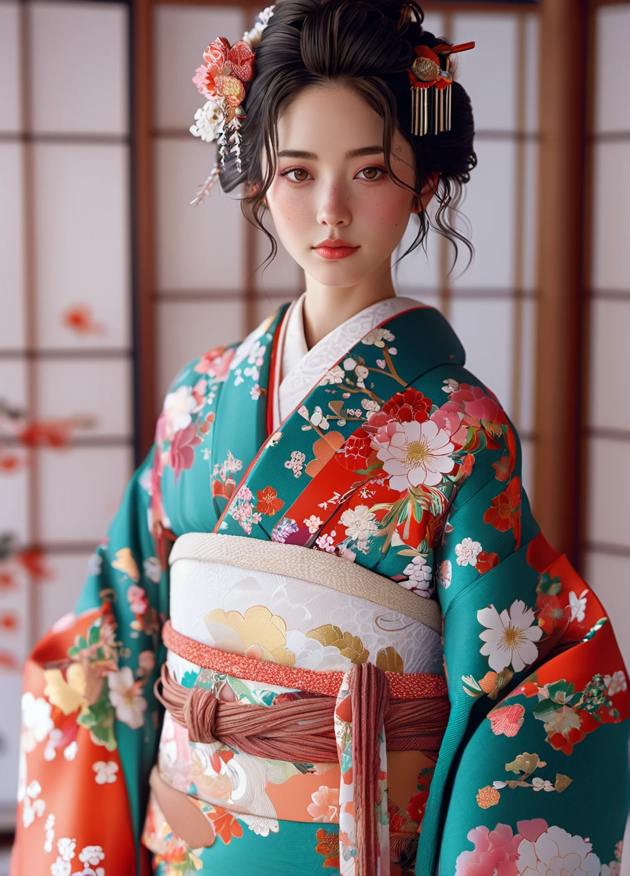 1girl,kimono,cowboy_shot,
unity 8k wallpaper,ultra detailed,aesthetic,masterpiece,best quality,photorealistic,dynamic angle,vivid colours,professional,4k,highly detailed,skin detail realistic,ultra realistic,,<lora:Kimono:0.8>