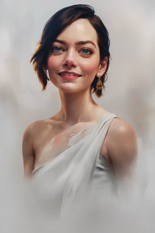 , portrait of emma stone, smudge painting, ultra sharp, smudge, painting, masterpiece, best quality, 8k <lora:smudge painting:1>