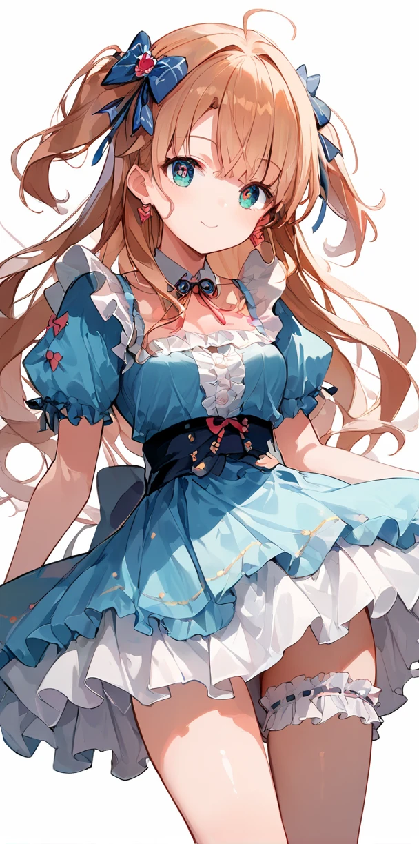score_9, score_8_up, score_7_up,source_anime, high res image,masterpiece,best quality,girl,cute face,clear skin,shiny hair,ultra detailed eyes,simple background, <lora:garter ring_pony_V1.0:0.8> garter ring, thighs, <lora:gothic dress_Pony_V1.0:1> jyojifuku, dress, frills, ribbon, hair bow
