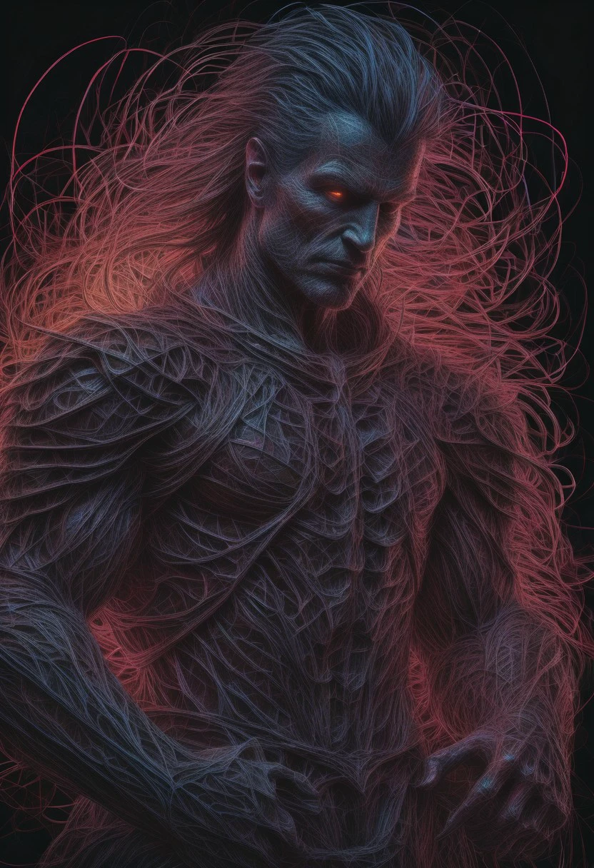 masterpiece, best quality,highly detailed and hyper realistic, hyper real, neon-outlined male figure in the dark with vibrant colors and reflective surfaces, (dark shot:1.17), epic realistic, faded, ((neutral colors)), art, (hdr:1.5), (muted colors:1.2), hyperdetailed, (artstation:1.5), cinematic, warm lights, dramatic light, (intricate details:1.1)