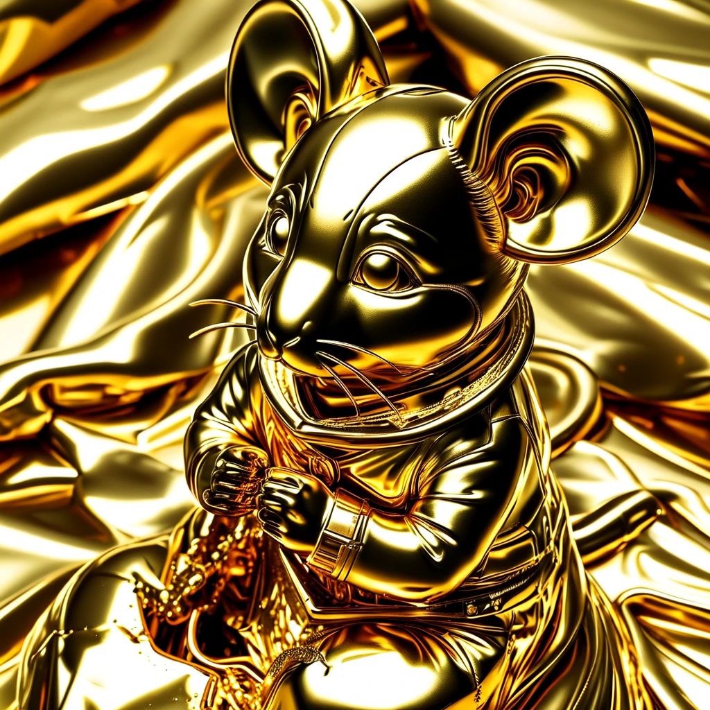 <lora:hands_of_midas_SDXL:0.5>, midas, golden, metalfigure, mtst, goldpaint, mouse