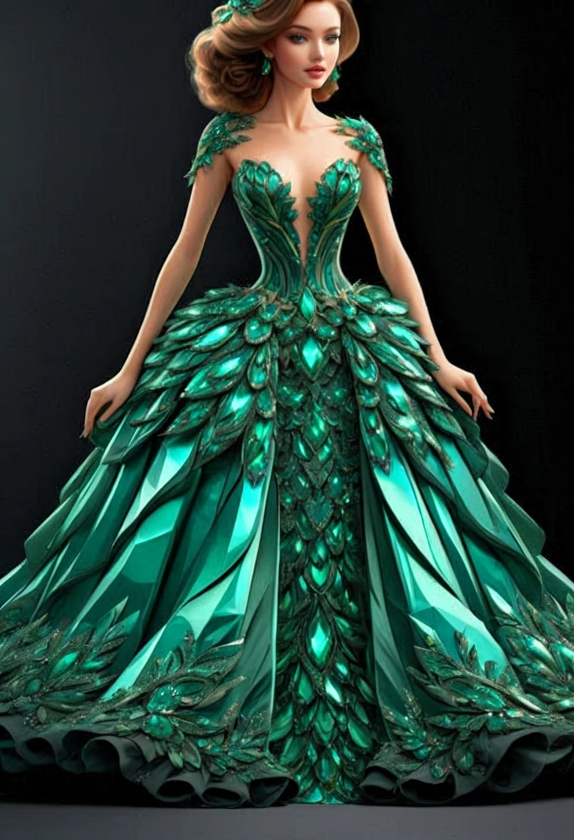 a woman wearing an emeraldmorph dress