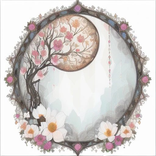 Clear white background, flowers, intricate design, ArsMJStyle, Art Noveau