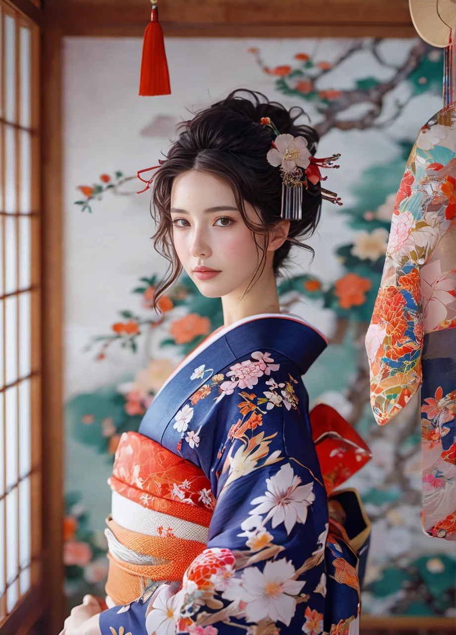 1girl,kimono,cowboy_shot,
unity 8k wallpaper,ultra detailed,aesthetic,masterpiece,best quality,photorealistic,dynamic angle,vivid colours,professional,4k,highly detailed,skin detail realistic,ultra realistic,,,<lora:Kimono:0.8>,<lora:ZOE:0.8>