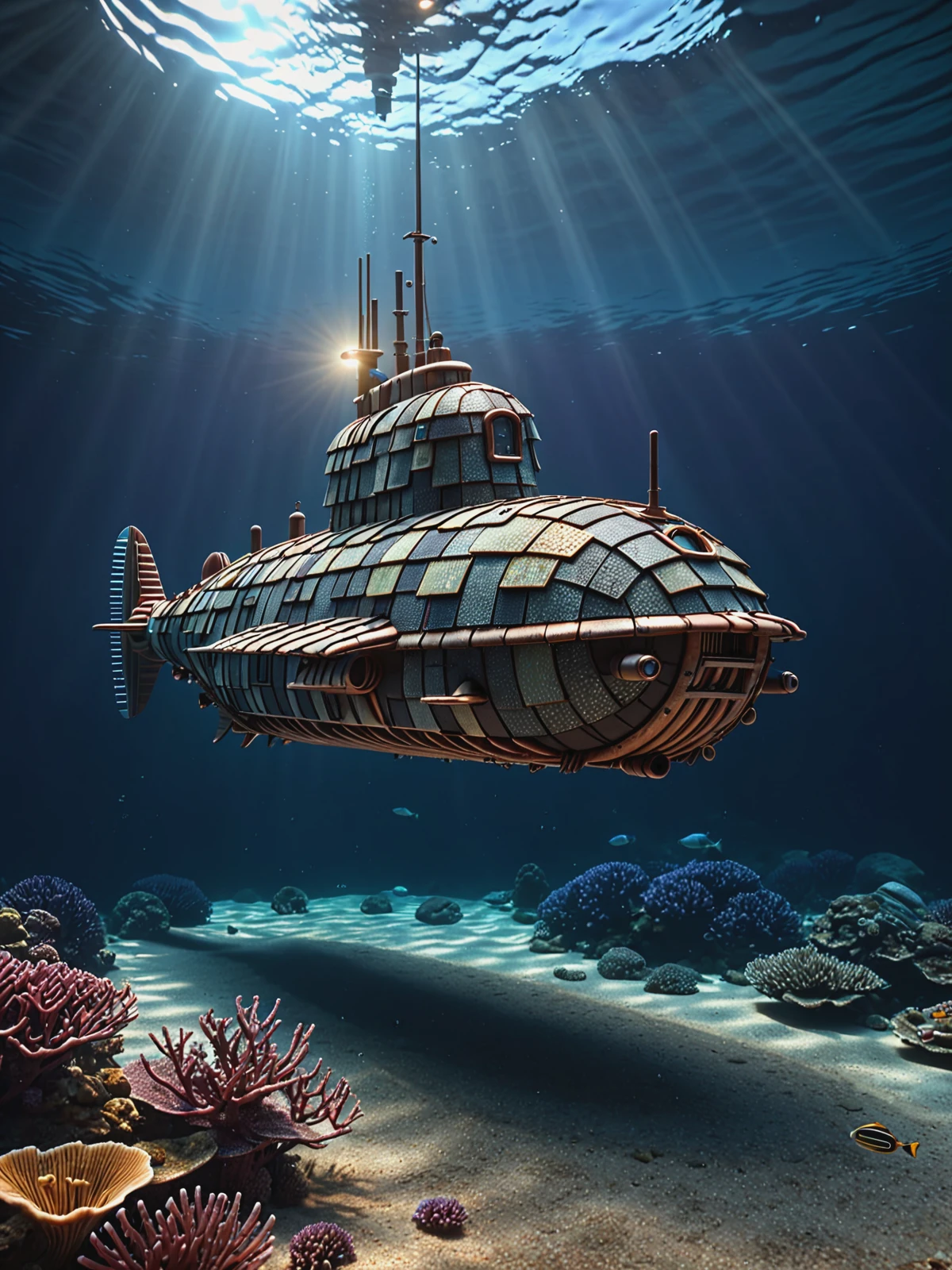 mad-shingles submarine underweteer, caustics, cinematic shot, great lighting  <lora:Shingles_SDXL:0.6>, (masterpiece:1.2), best quality