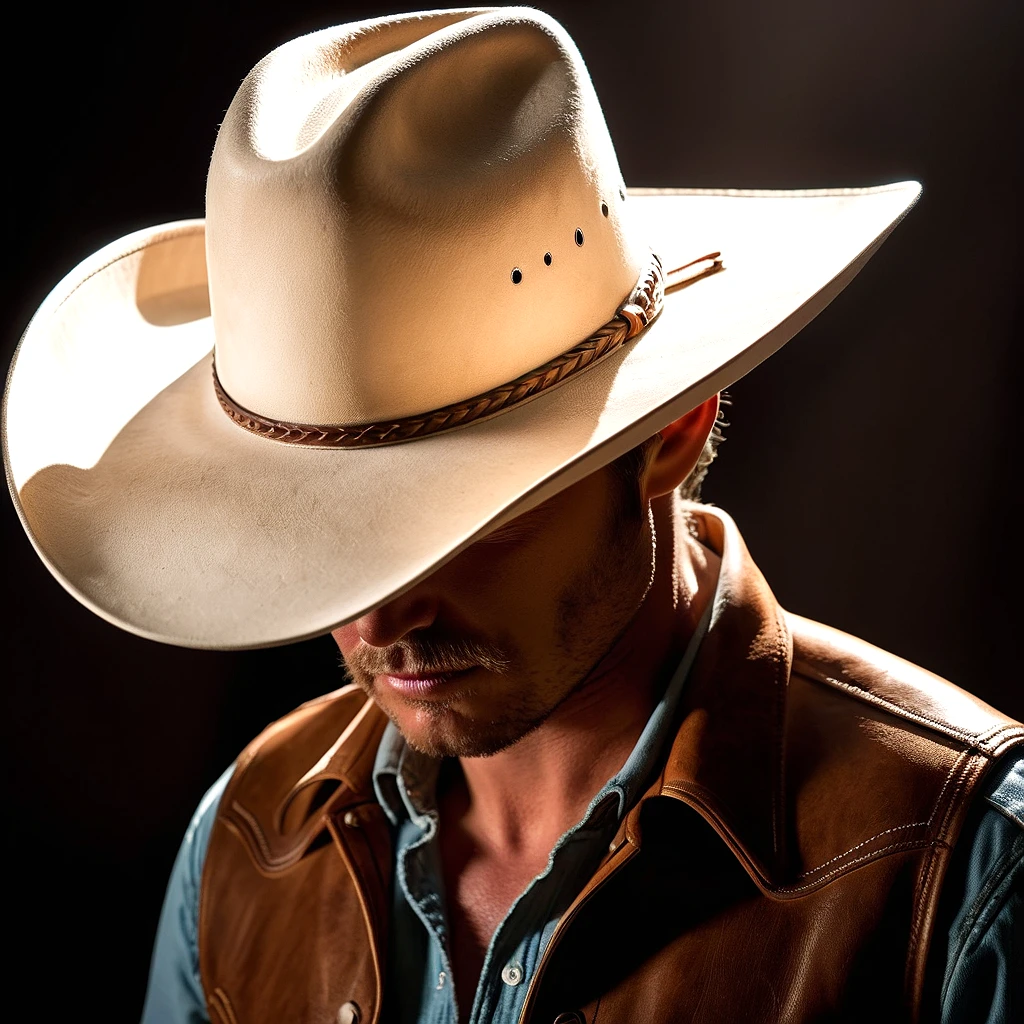 photorealistic, masterpiece, clean, clear, western style, a cowboy tipping his cowboy hat in appreciation, , symmetrical, dynamic lighting and shadows, vibrant, 16K, post processing, high contrast