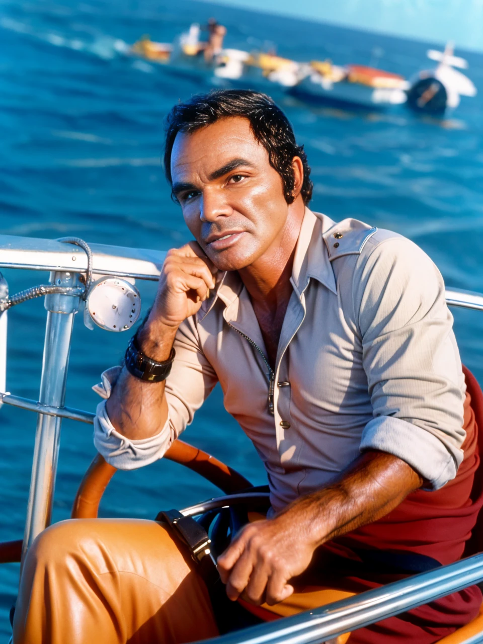 <lora:BurtReynolds:1> burt reynolds roaming the seas on a plane, 4k, raw, masterpiece