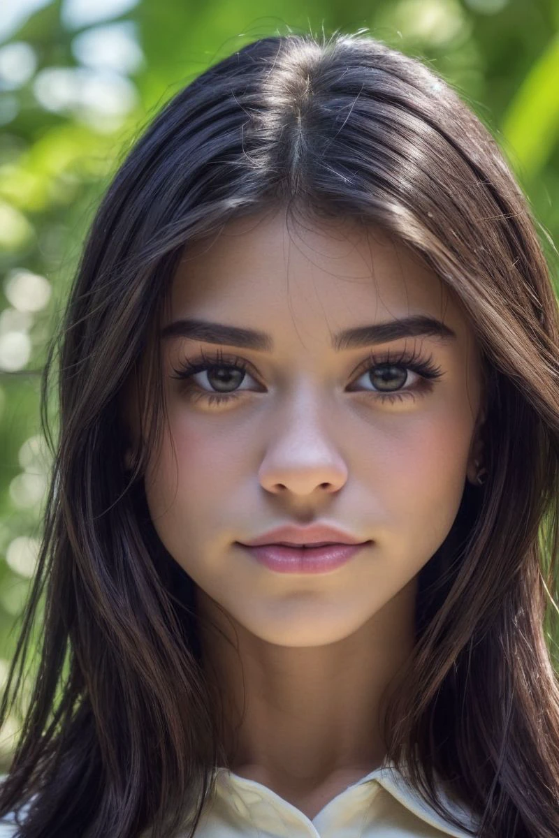 closeup headshot of S472_RachelBrockman,a beautiful woman,in a (jungle:1.1),wearing a (polo-shirt),(4k, RAW photo, best quality, 50mm, depth of field, ultra high res:1.1),(intricate, photorealistic, cinematic-shot, masterpiece, ultra-detailed:1.1),