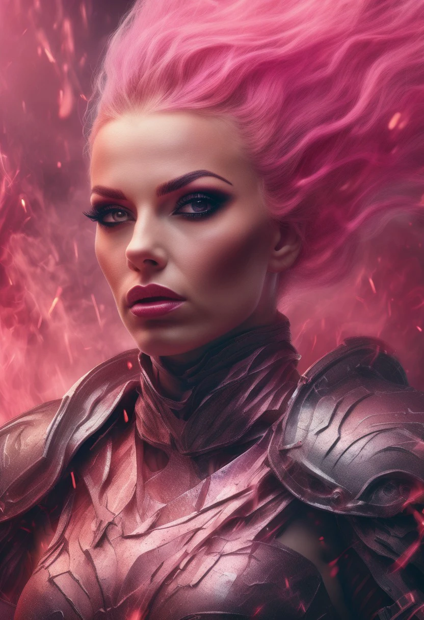 masterpiece, best quality,highly detailed and hyper realistic, war, she’s a knight by TanvirTamim, (pink smoke:1.6), lightning (bolts:1.4), face close-up, naked, art by greg rutkowski and artgerm, soft cinematic light, adobe lightroom, photolab, hdr, intricate, highly detailed, ((((depth of field))))”