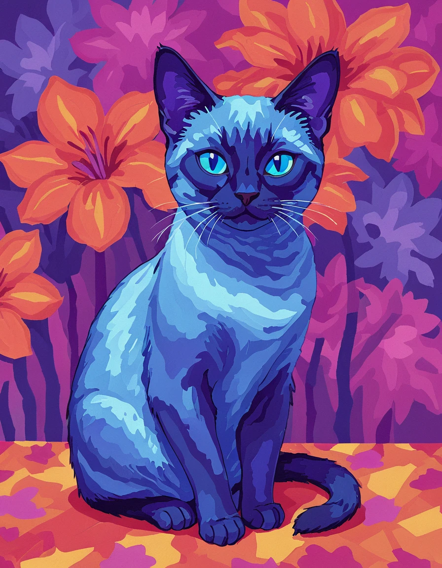 siamese cat <lora:novuschroma50 style:.8> novuschroma50 style