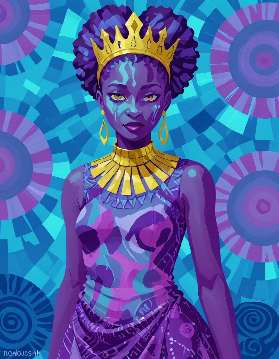 african hydropunk princess <lora:novuschroma50 style:1> novuschroma50 style