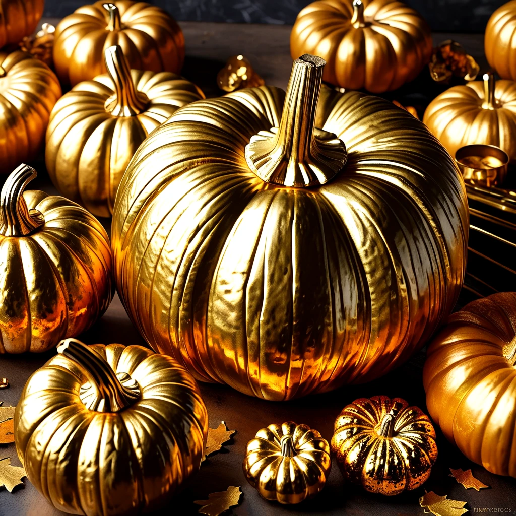 <lora:hands_of_midas_SDXL:0.5>, gold, pumpkin