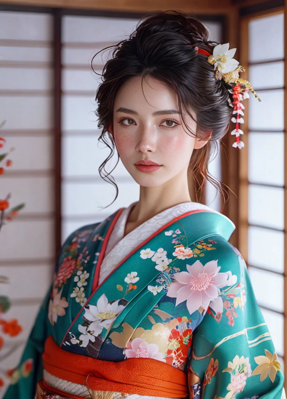 1girl,kimono,cowboy_shot,
unity 8k wallpaper,ultra detailed,aesthetic,masterpiece,best quality,photorealistic,dynamic angle,vivid colours,professional,4k,highly detailed,skin detail realistic,ultra realistic,,,<lora:Kimono:0.8>,<lora:ZOE:0.8>