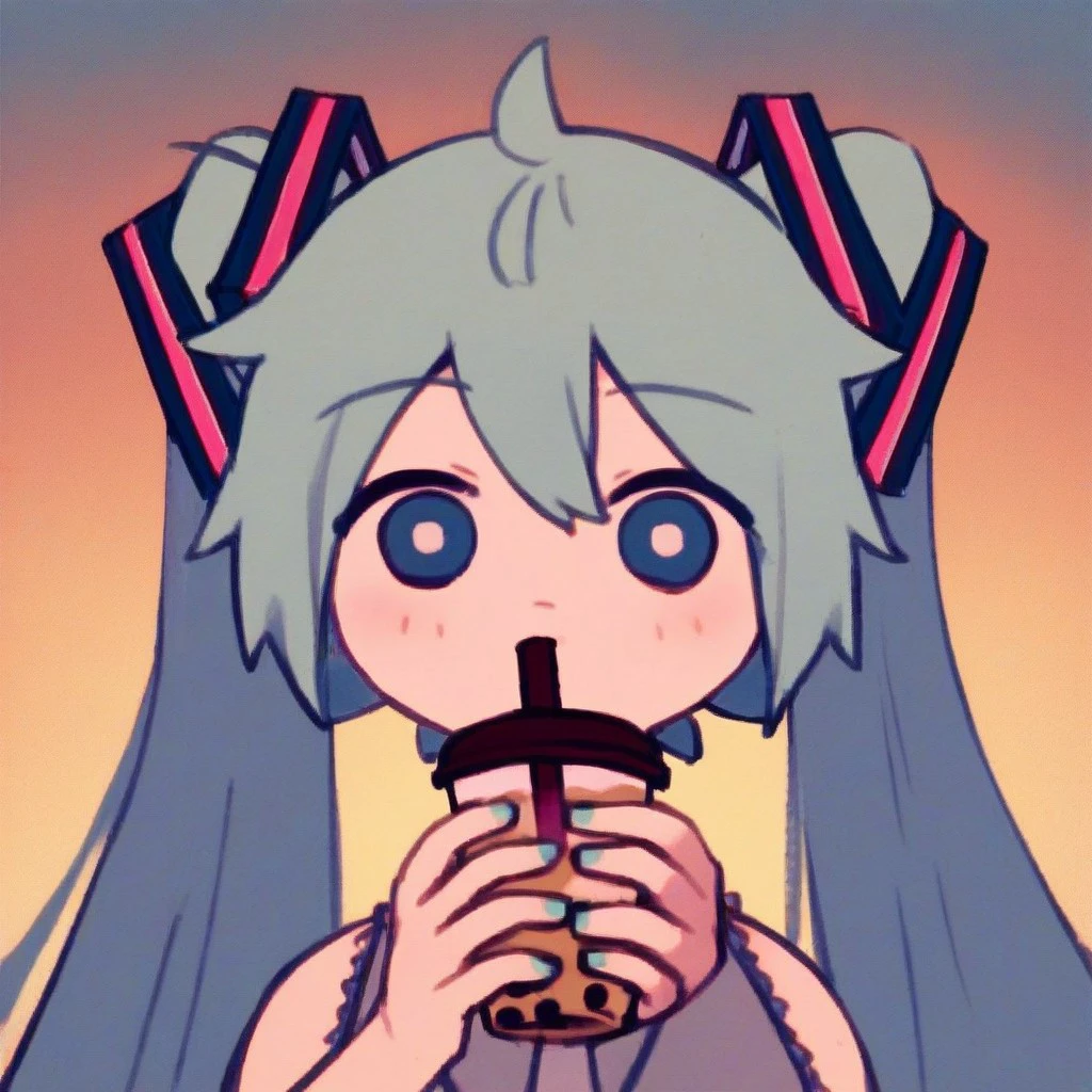 score_9_up, score_8_up, score_7_up, source_furry, hatsune miku, mikus-omori, upper body, portrait, looking at viewer, holding, bubble tea