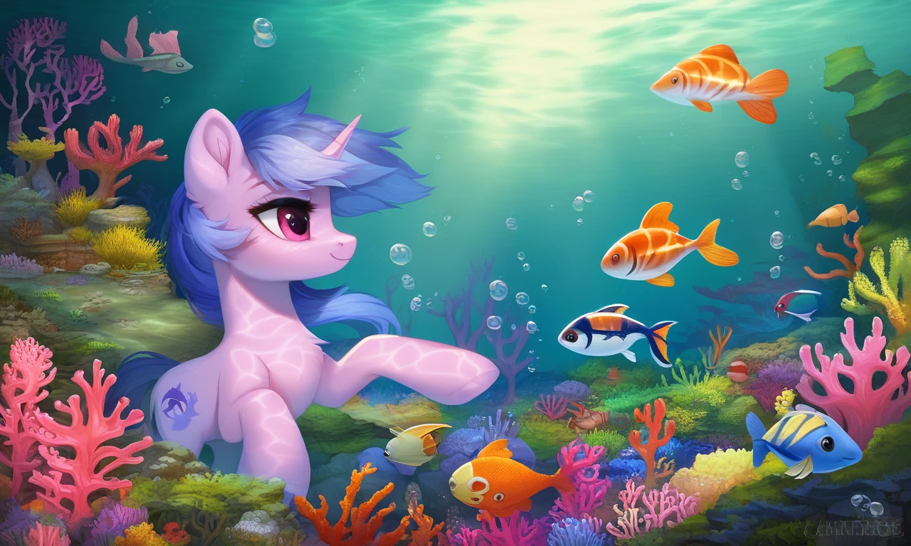 score_9, score_8_up, score_7_up BREAK
source_pony, rating_safe, xyswzrl, unicorn, reaction image, bubbles, underwater, swimming, tropical fish, clownfish, pufferfish, aquatic, water effect, sun rays through water, scenery porn, coral, reef, detailed background, detailed, best quality, detailed fish <lora:xyswzrl4:1>