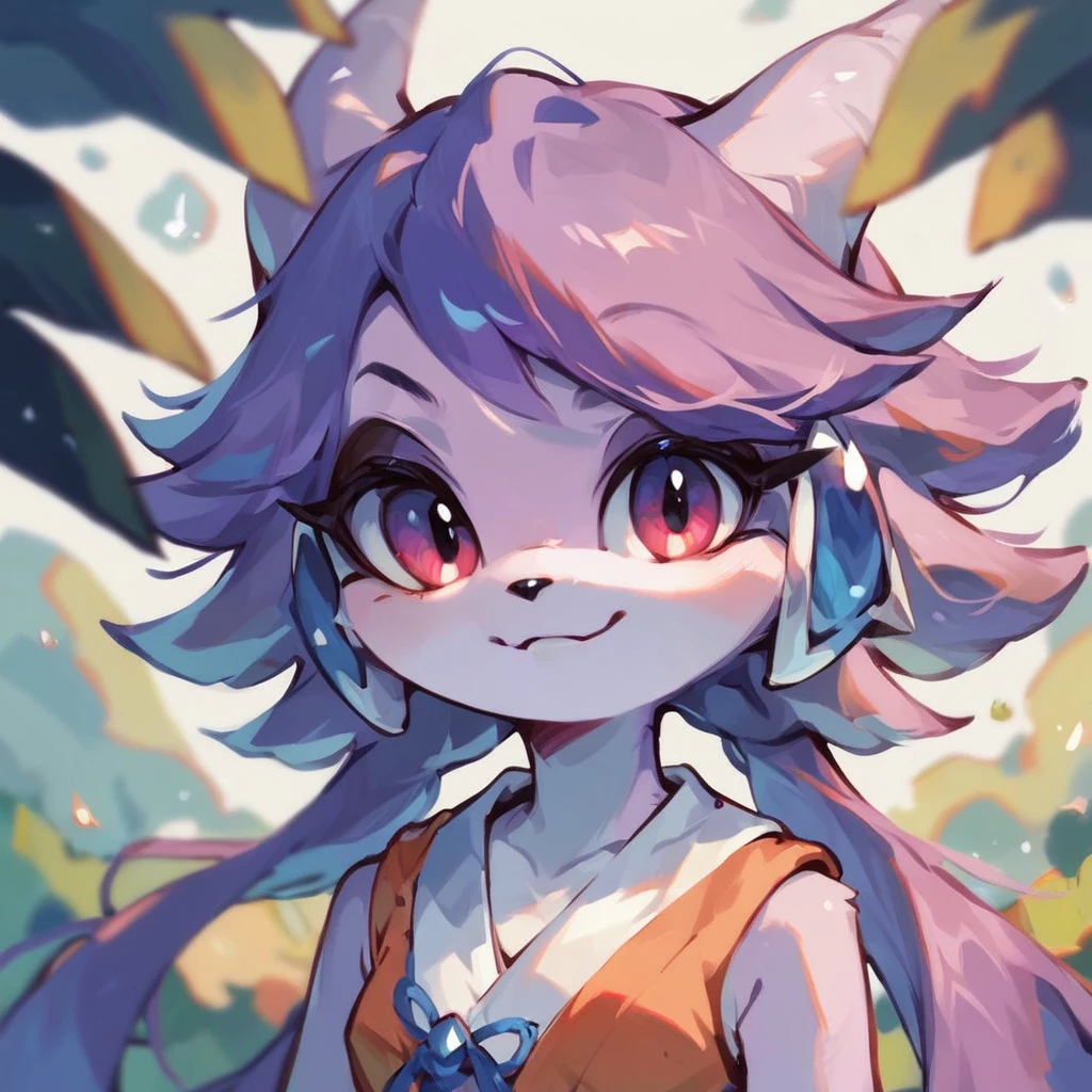 score_9, score_8_up, score_7_up, score_6_up, score_5_up, score_4_up, source_anime,  sash_lilac, furry, smile, portrait