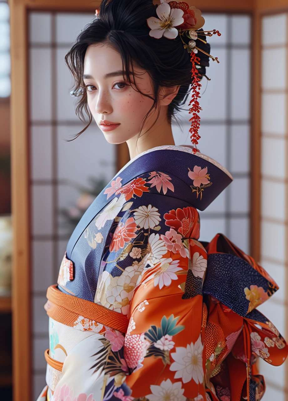 1girl,kimono,cowboy_shot,
unity 8k wallpaper,ultra detailed,aesthetic,masterpiece,best quality,photorealistic,dynamic angle,vivid colours,professional,4k,highly detailed,skin detail realistic,ultra realistic,,<lora:Kimono:0.8>