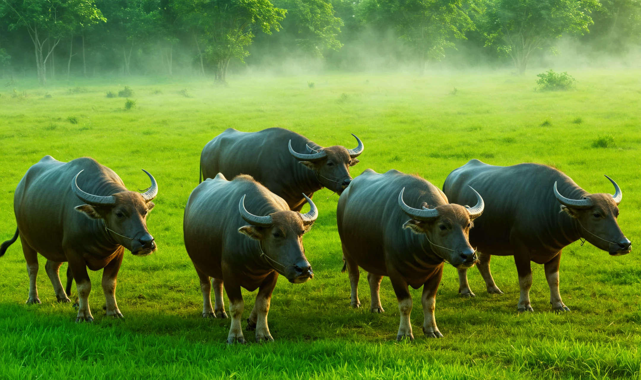 herd of thai buffalo on the grassland<lora:TriceratopsXL0_4:1>, <lora:add-detail-xl:3> extreme detail, high quality ,vivid colors, dramatic shading ) illustration <lora:SDXL_BTT_Ride_Thai_Buffalo_v01A:1>thai_baffulo