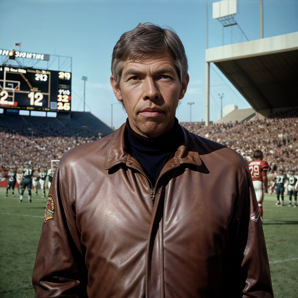 <lora:JamesCoburn:1> james coburn wondering around at a football game, 4k, raw, masterpiece