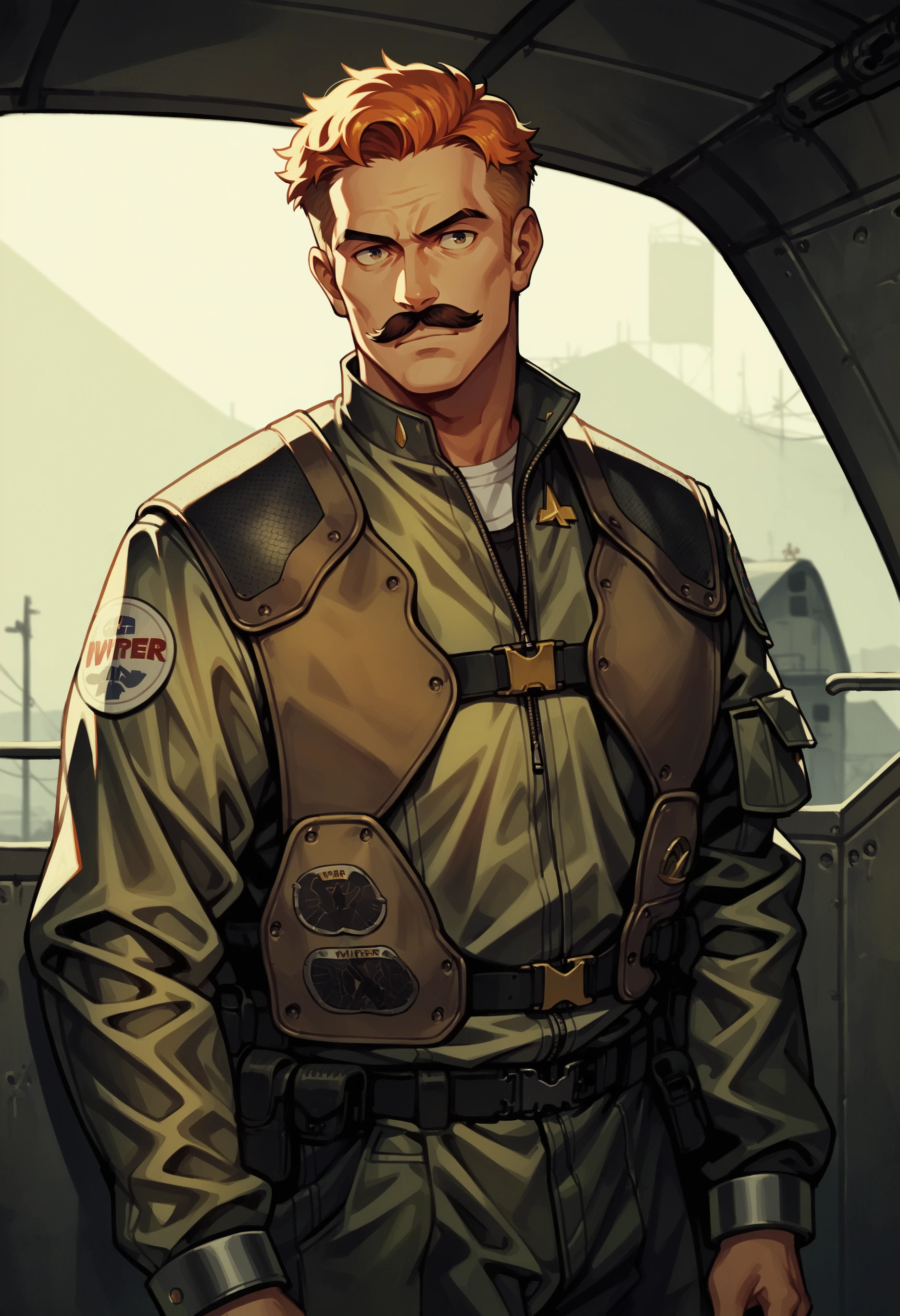 core_9, score_8_up, score_7_up, score_6_up, 1boy,hangar,moustache,orange hair,
bsgvprunf,pilot uniform
,<lora:BSGpony1>