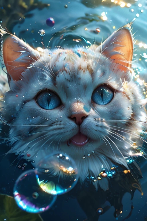 breathtaking <lora:CatSaviorXL:0.9>,
CatSavior,no humans,animal,closed eyes,scales,water,underwater,animal focus,whiskers,fish,bubble,cat,swimming,air bubble,light particles,shiny,
(light particles:1.3),(glowing:1.2),(shiny:1.2),(shone:1.1),beautiful detailed eyes,<lora:xl_more_art-full_v1:0.5>,, best quality , masterpiece, illustration, an extremely delicate and beautiful, extremely detailed ,CG,unity,8k wallpaper, Amazing, finely detail, masterpiece, best quality,official art,extremely detailed CG unity 8k wallpaper,absurdres, incredibly absurdres, huge filesize , ultra-detailed, highres, extremely detailed,beautiful detailed girl, extremely detailed eyes and face, beautiful detailed eyes,light on face, . award-winning, professional, highly detailed