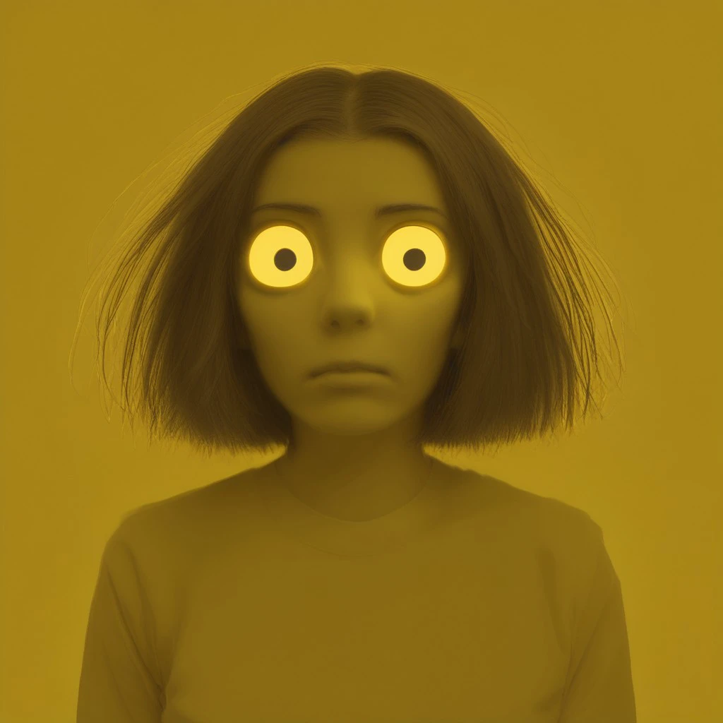 1girl, yellow theme