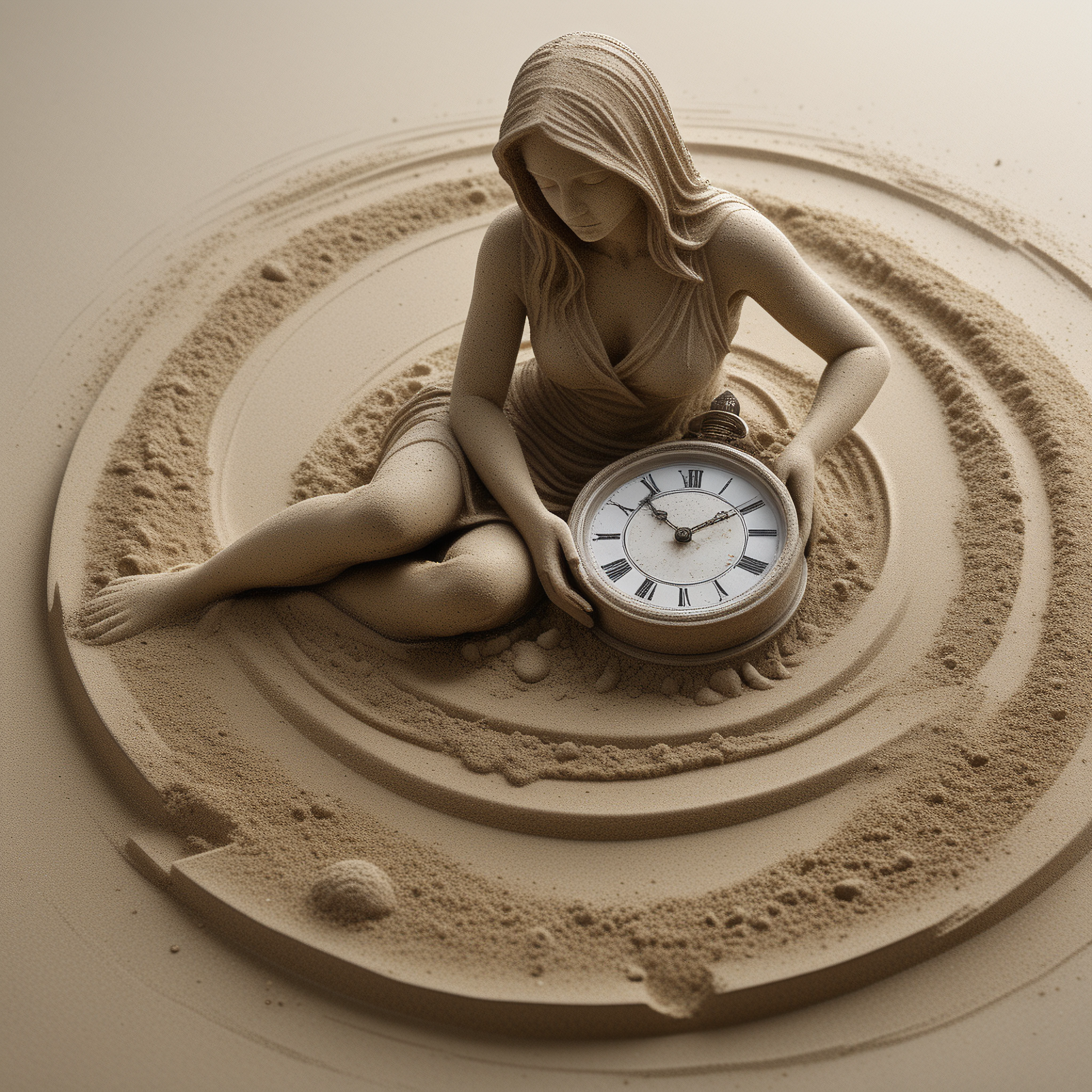 Figure of time, translucent, transparent, (dissolve:1.2), sprinkling sand, high detail, award winning masterpiece with incredible details . Non-representational, colors and shapes, expression of feelings, imaginative, highly detailed




















