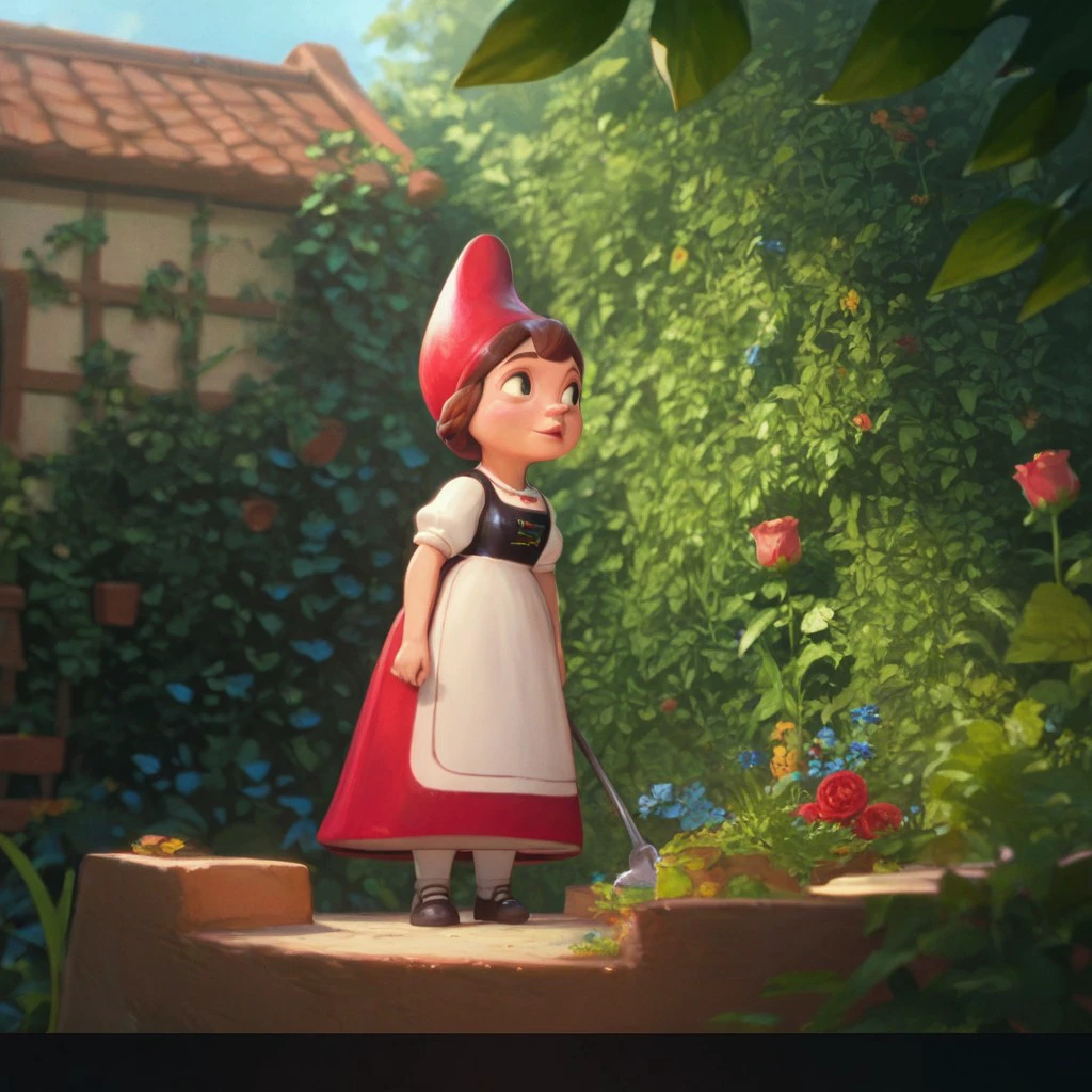 score_9, score_8_up, score_7_up, score_6_up, score_5_up, score_4_up, 1girl, JulietGnome, in a garden, hat