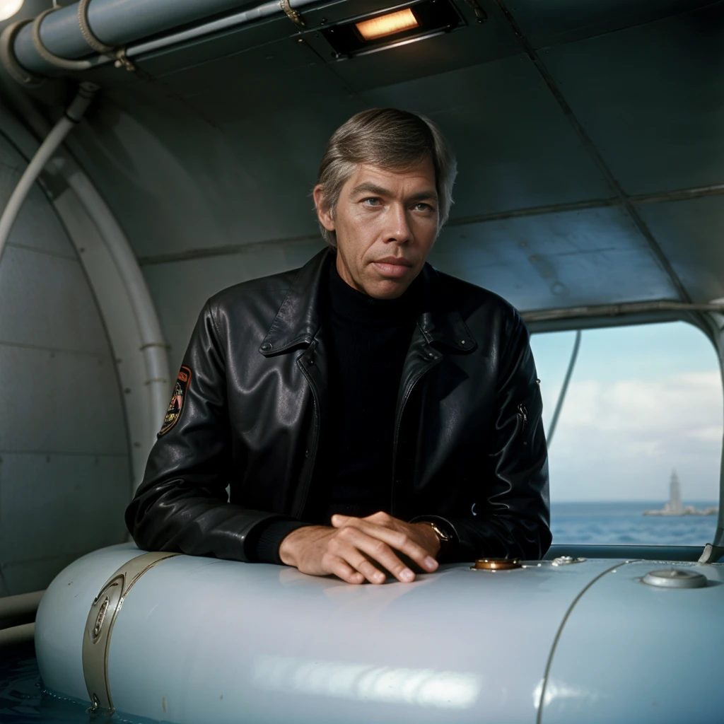 <lora:JamesCoburn:1> james coburn boarding a submersible in 2050's new York, 4k, raw, masterpiece