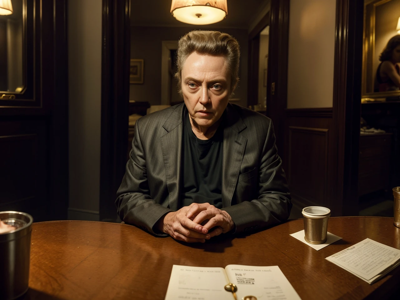 <lora:ChristopherWalken:1> christopher walken looking for clues smoking weed in Amsterdam, 4k, raw, masterpiece