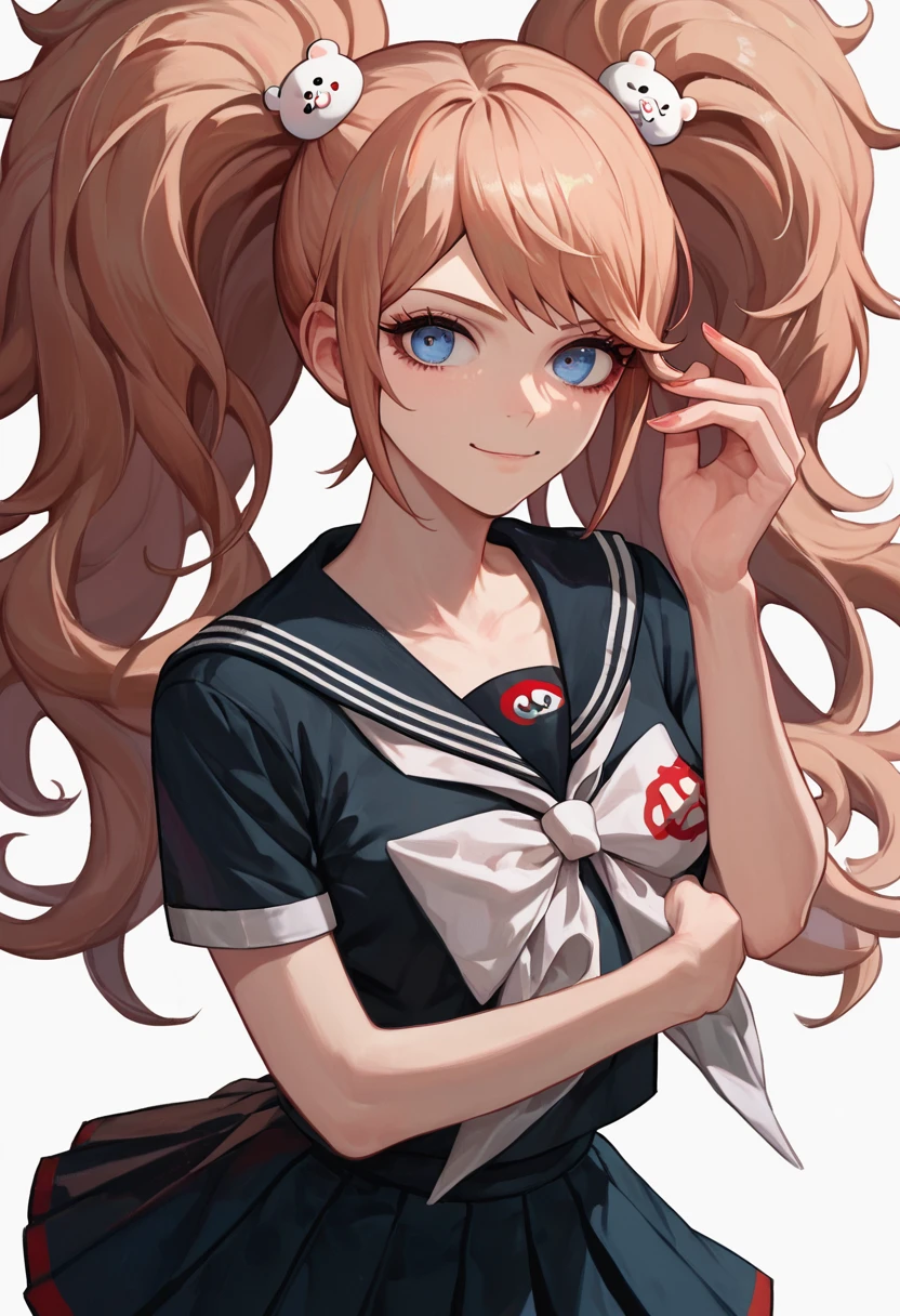 score_9, score_8_up, score_7_up, simple background, white background, light smile <lora:danganronpa_aio_1:1>
enoshima junko
black shirt, serafuku