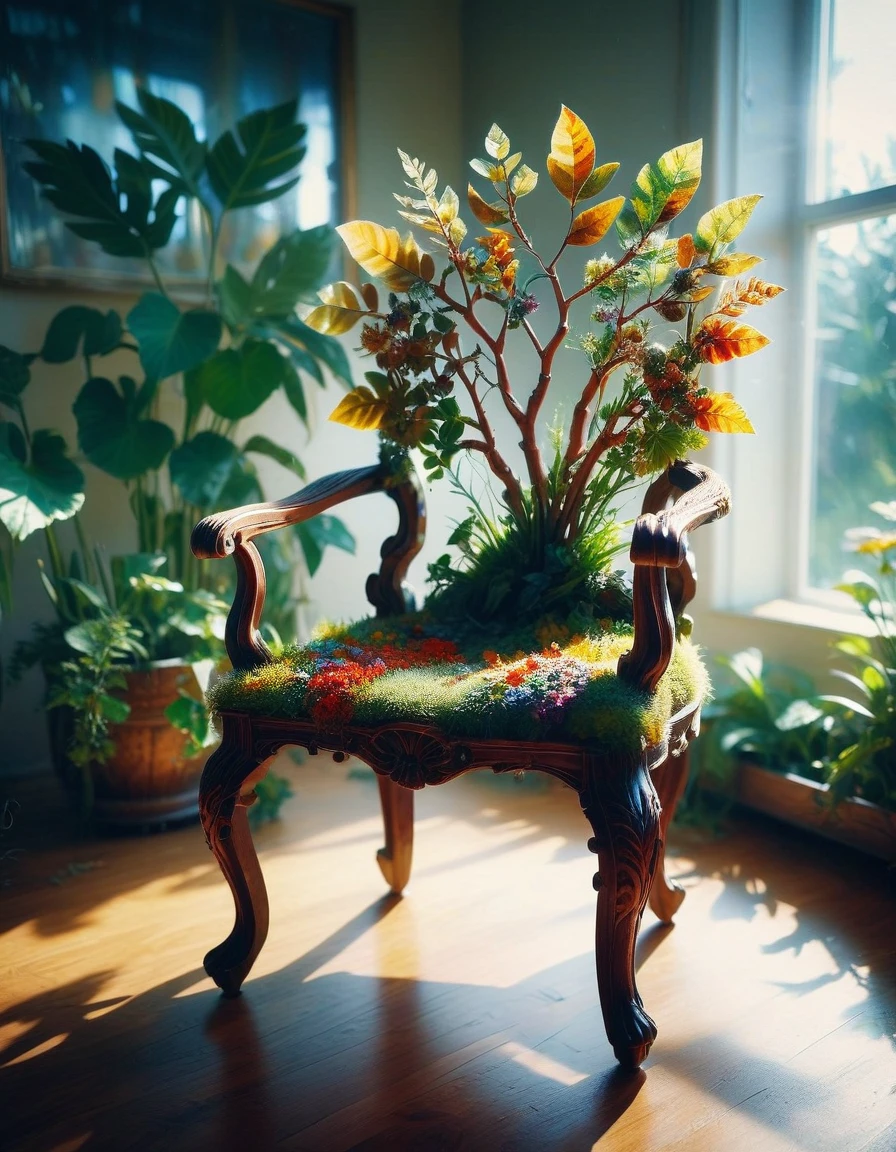 ~ see comments for details ~
(masterpiece), (best quality), (ultra-detailed), geoflora wooden chair in a living room, (double exposure photo:1.4), (primary color tones:1.2), (underexposed:1.2), (matte finish:1.2), light leaks, high detail, soft focus, natural light, dynamic lighting, expressive, artistic, ethereal, contemplative, serene, 85mm lens, f/1.8, vibrant, layered textures, dreamy, nostalgic, illustration, perfect composition, intricate details