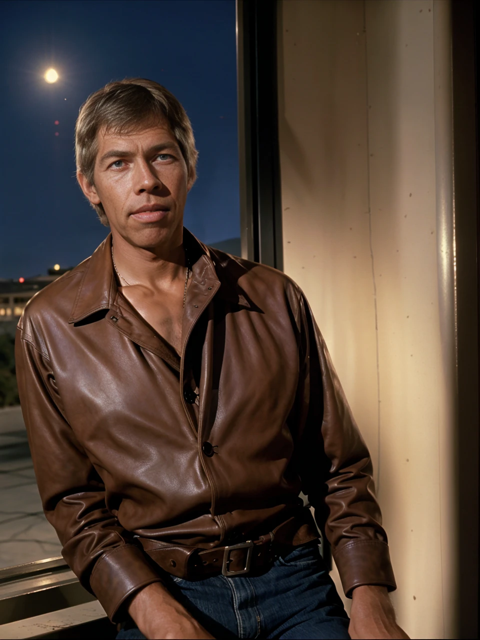 <lora:JamesCoburn:1> james coburn working the night shift almost reaching heaven, 4k, raw, masterpiece