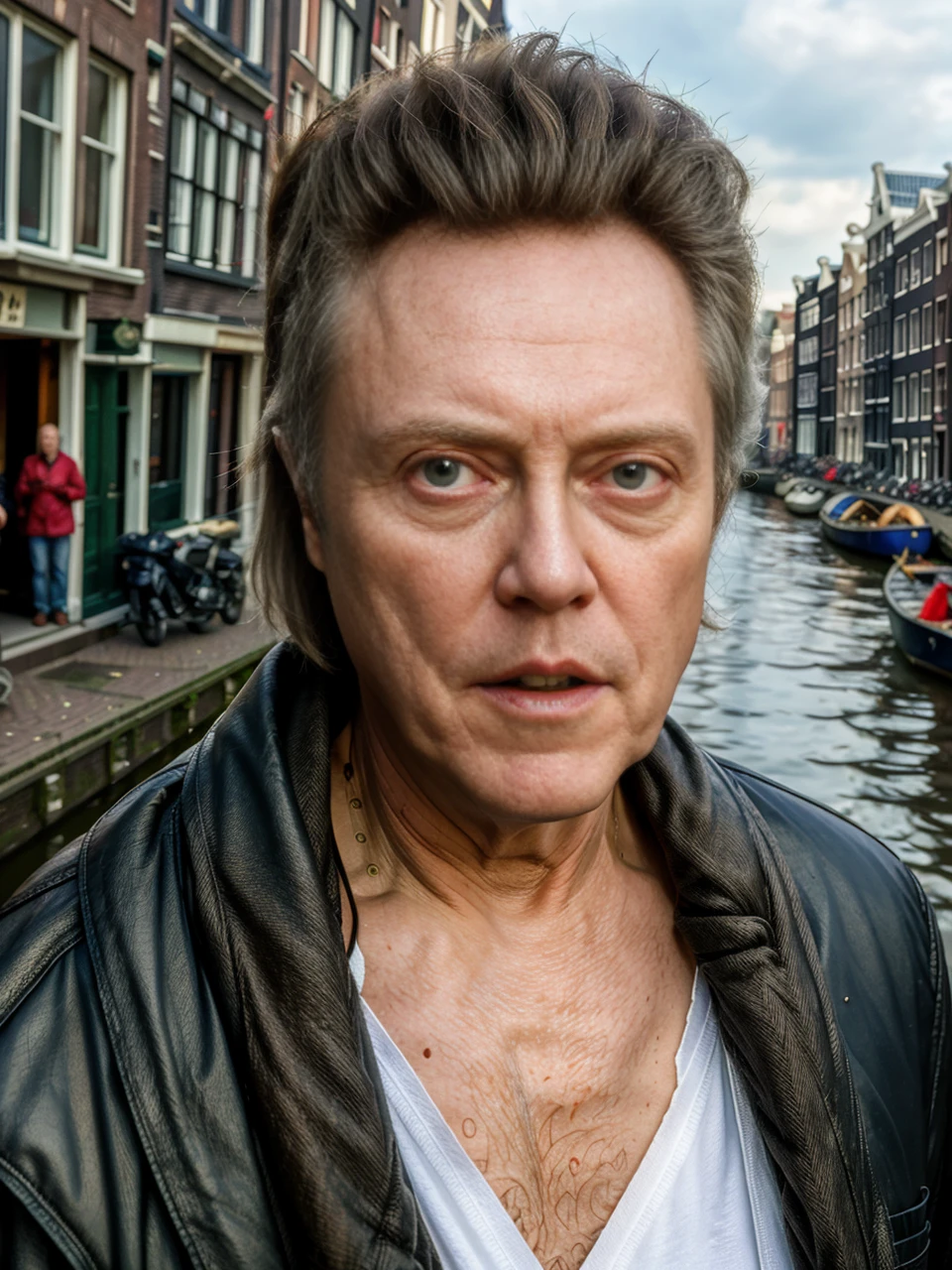 <lora:ChristopherWalken:1> christopher walken roaming the seas smoking weed in Amsterdam, 4k, raw, masterpiece