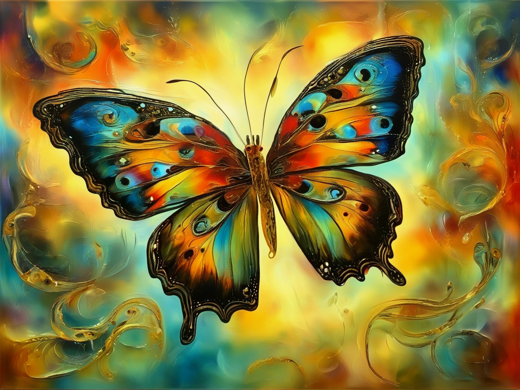 masterpiece, intricate detail, 8K, HDR, 

An abstract painting.

A colorful butterfly.

<lora:ColorfulFlowingAbstract_CE_SDXL:1> FlowAbsCE