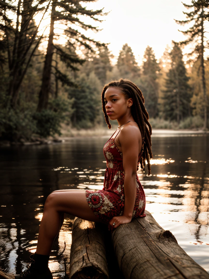 RAW photograph, tv_Kiffany_Washington_MXAI
BREAK
, calm expression, wearing a colorful sundress, sitting on a log at a misty forest pond, golden hour, shot from the side,
BREAK, 8k uhd, dslr, soft lighting, high quality, film grain, Fujifilm XT3, (((Ultra-HD-details, Ultra-HD-detailed, Ultra-HD-realistic, Ultra-HD-photo-same-realistic-quality-details)))
